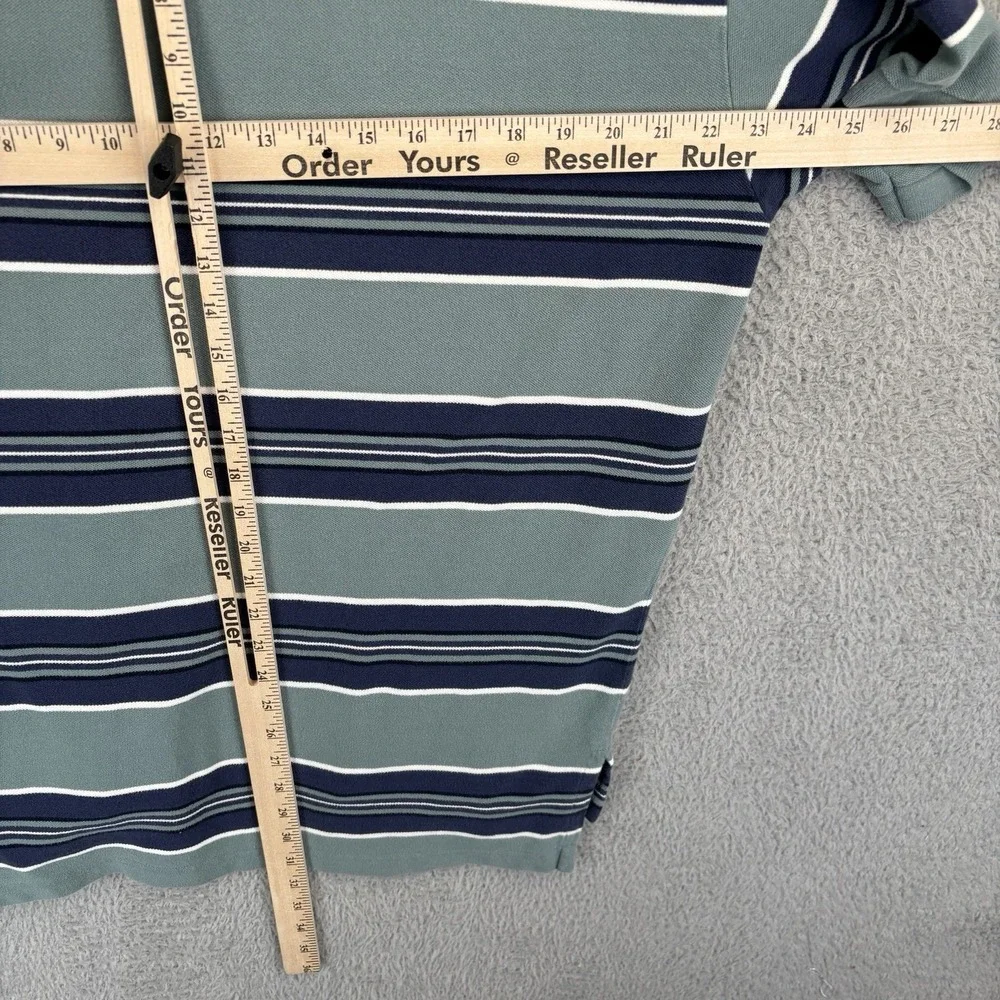 Polo Ralph‎ Lauren Classic Striped Polo Shirt Mens XL Blue Green Pony Y2K